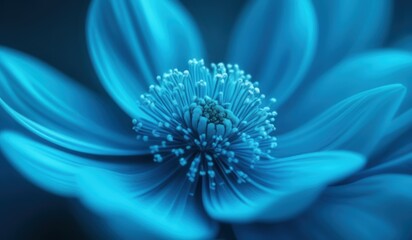 Obraz premium Abstract flora natural cyan blue background from flowers, macro photo