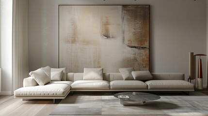 A sleek living room with a minimalist design