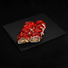 Delicious Sushi. Rolls on a saucer.