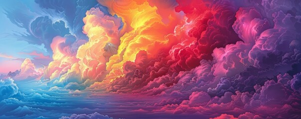 Vivid clouds with a spectrum of bright and bold colors