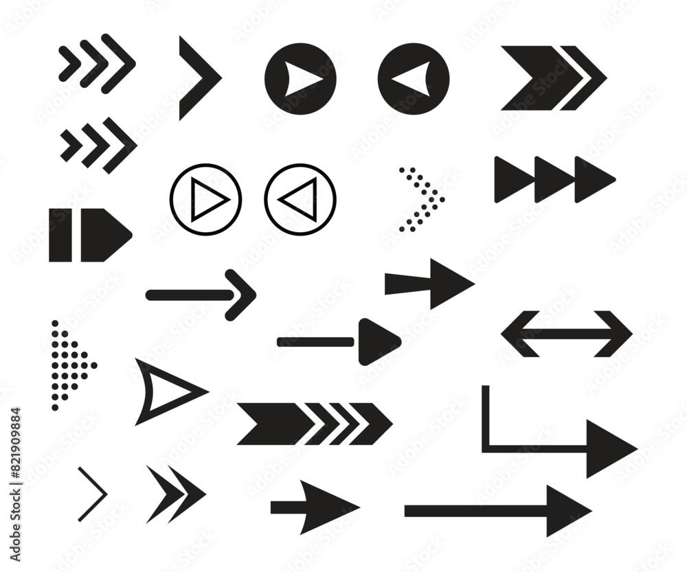 Fototapete arrow icon. mega set of vector arrows. set of arrows symbols direction marker, line arrow