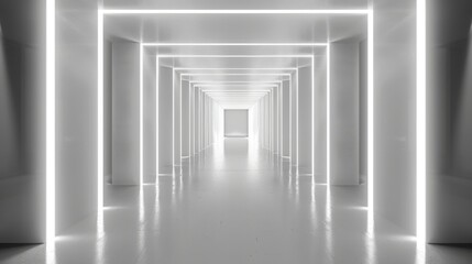 Obraz premium Endless Hallway With Distant Light