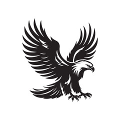 Eagle Vector Silhouette: the Majestic Power and Freedom of These Iconic Birds of Prey - Eagle Illustration.
