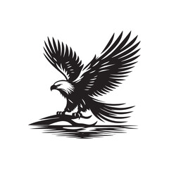 Eagle Vector Silhouette: the Majestic Power and Freedom of These Iconic Birds of Prey - Eagle Illustration.