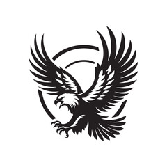Eagle Vector Silhouette: the Majestic Power and Freedom of These Iconic Birds of Prey - Eagle Illustration.