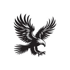 Eagle Vector Silhouette: the Majestic Power and Freedom of These Iconic Birds of Prey - Eagle Illustration.