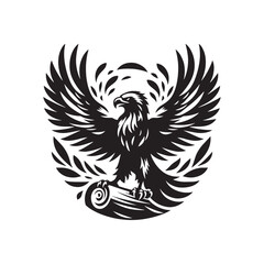 Eagle Vector Silhouette: the Majestic Power and Freedom of These Iconic Birds of Prey - Eagle Illustration.