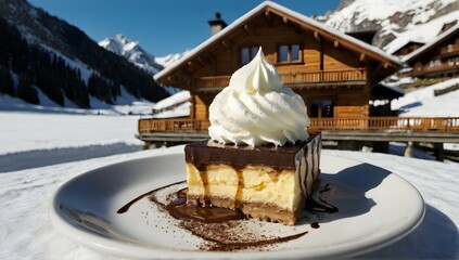 Petrol dessert swiss alpine chalet