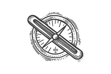 Thermometer Temperature, Weather icon, simple vector svg illustration, hand drawn black and white, isolated on white background  