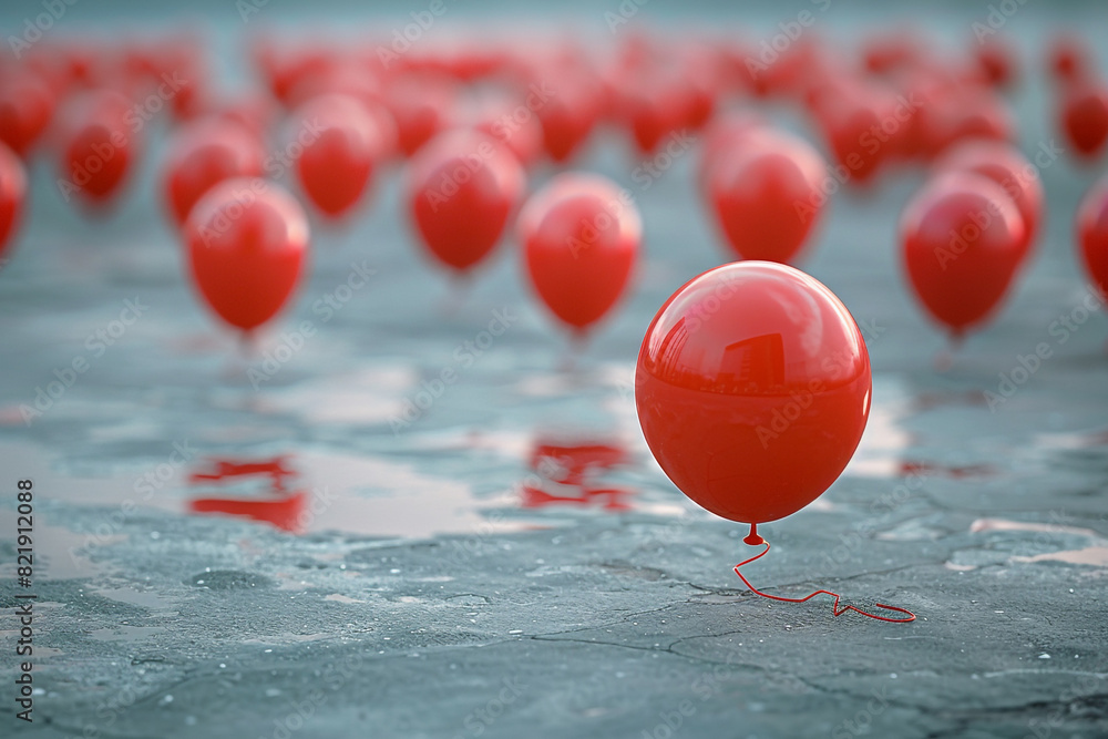 Poster This image captures the concept of unique talent and standing out, featuring one balloon that stands out from the rest The balloon is distinct, symbolizing individuality and uniqueness 