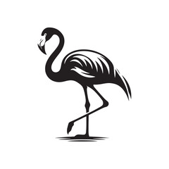 Flamingo Silhouette - Striking Black Vector Art Capturing the Grace and Elegance of These Iconic Pink Birds - Flamingo Vector - Flamingo Illustration.