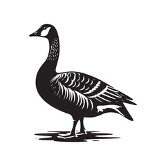 Goose Silhouettes: Striking Black Vector Art Capturing the Grace and Beauty of These Iconic Waterfowl - Goose Illustration- Goose Vector.