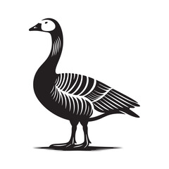 Goose Silhouettes: Striking Black Vector Art Capturing the Grace and Beauty of These Iconic Waterfowl - Goose Illustration- Goose Vector.