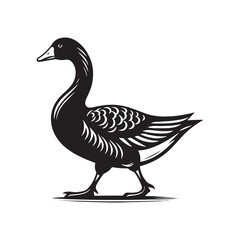 Goose Silhouettes: Striking Black Vector Art Capturing the Grace and Beauty of These Iconic Waterfowl - Goose Illustration- Goose Vector.