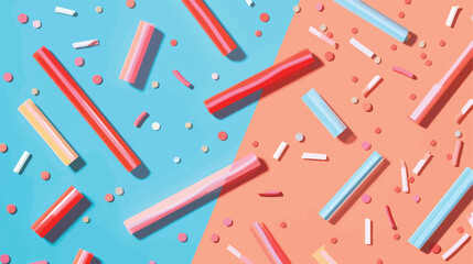 Glucophone and sticks on color background Vector style