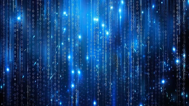 Abstract digital background with flowing binary code