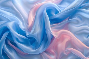 Fototapeta premium Silky, flowing wave patterns in a gradient of blue and pink