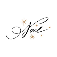 Joyeux Noel and Merry Christmas modern brush ink hand drawn vector calligraphy. Boho lettering text. Typography for banner, greeting card, postcard, banner, wall handing, tapestry and living room