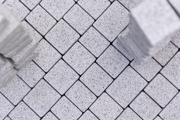 Detail to building a new interlocking paving, industrial concept