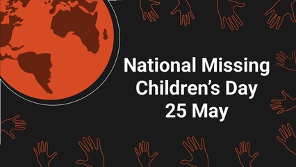 National Missing Children’s Day web banner design illustration 