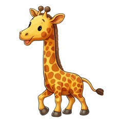 Fototapeta premium Adorable vector illustration of a cartoon giraffe, perfect for children's themes, animals, and safari designs.