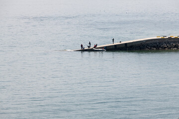 View of fishing at the seaside