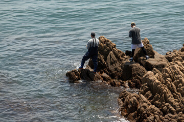 View of fishing at the seaside