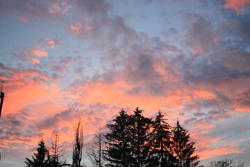 Sunset sky featuring stunning shades of pink, purple, and blue hues