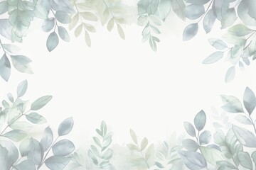 水彩風緑植物背景フレーム