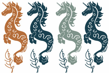 set of sea horses