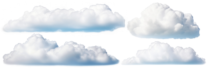 Cloud backgrounds outdoors nature png element set on transparent background