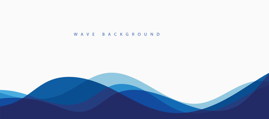 Abstract transparent blue wave presentation background