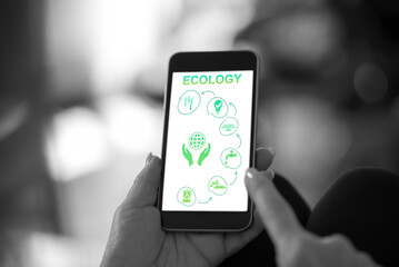 Ecology concept on a smartphone