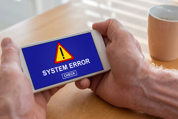 System error concept on a smartphone