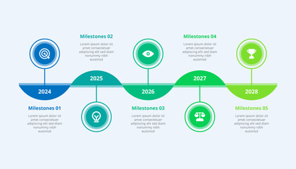 Infographic design 5 options or steps with icons. Infographic business concept Can be used for info graphics, flow charts, presentations, web sites, banners.