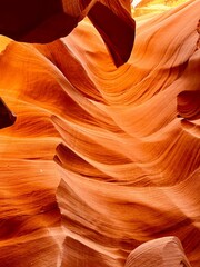 Antelope Canyon sandstone formations in the Navajo Tribal national park near Page, Arizona, USA.