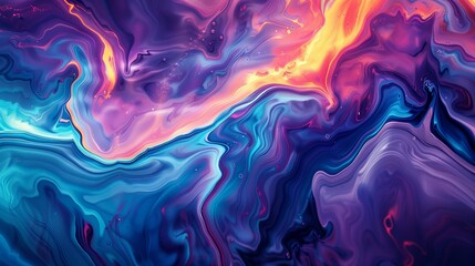 Bold abstract background with flowing liquid paint, featuring vivid colors and textured patterns. 