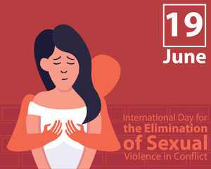 illustration vector graphic of a woman's breasts are fondled by the silhouette, perfect for international day, elimination of sexual, violence in conflict, celebrate, greeting card, etc.