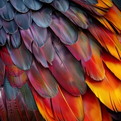 Vibrant bird feather texture