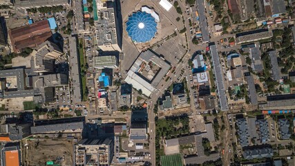 Bird's-eye view of the vibrant Circus district in Ulan-Bator, Mongolia