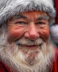 Smiling elderly man with white beard and hat
