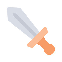 Creative icon of sword, sharp war weapon