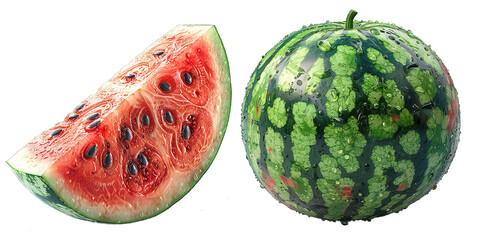 water melon png ,collection of watermelons isolated on transparent background ,generative ai