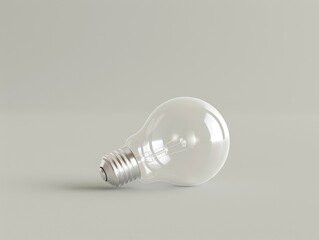 Glowing light bulb on a gray background