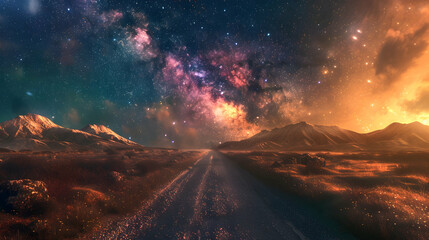 Road leading to the Milky Way Galaxy