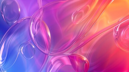 Vibrant abstract background featuring smooth curved lines and colorful, soft bubbles captured in HD. 