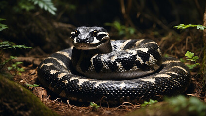 Fototapeta premium black and white rattlesnake