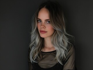 Naklejka premium Alluring woman with ombre hair