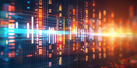 Modern abstract glowing server room data center concept