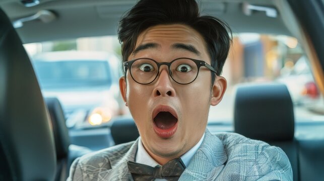 surprised man in glasses with shocked expression